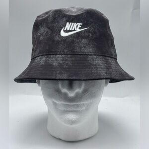 Nike Sportswear Bucket Black Gray Camo Tie Hat Adult Unisex M/L